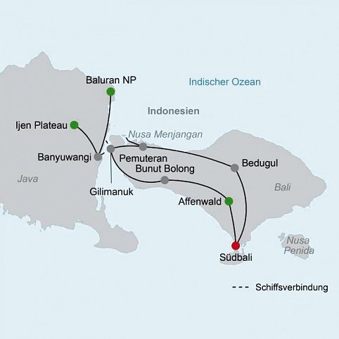 Nationalparks in Westbali und Ostjava (Gruppenreise)