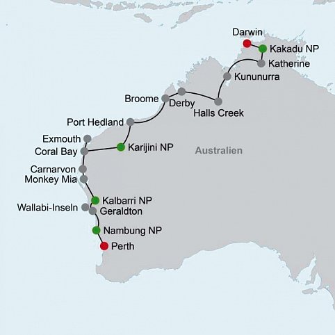 Westküste, Kimberley & Top End (Darwin-Perth)