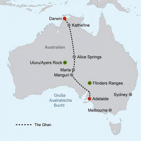 The Ghan (Nord-Süd, Darwin-Adelaide)