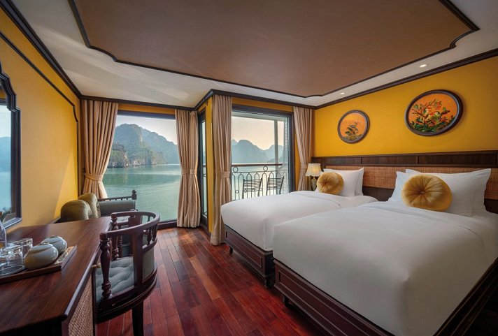Halong Bucht an Bord der Indochine Grand (1 Nacht)