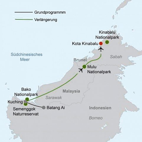 Kleine Borneo Rundreise inkl. Mulu (9 Nächte)