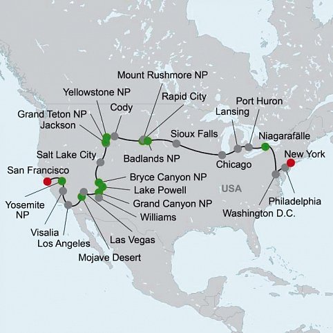 USA von Küste zu Küste (New York - San Francisco)