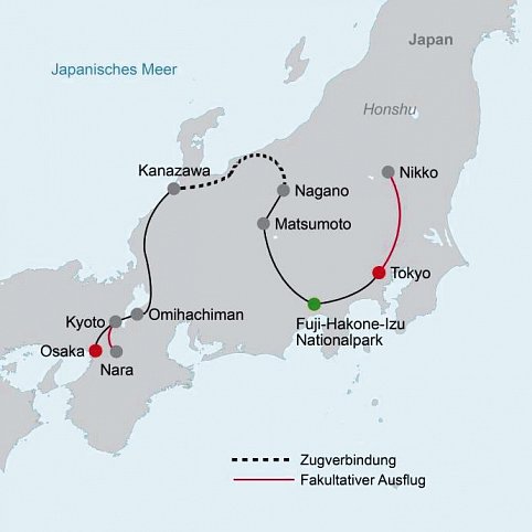 Japans goldene Route (inkl. Flug)