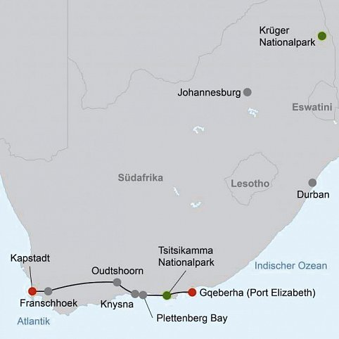 Exklusive Momente Privatreise Gqeberha (Port Elizabeth) - Kapstadt