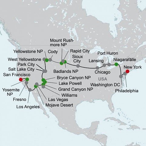 USA von Küste zu Küste (San Francisco - New York)
