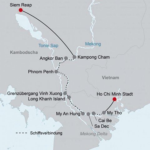 Lotus Cruise – Mekong hautnah (Ho Chi Minh Stadt-Siem Reap)