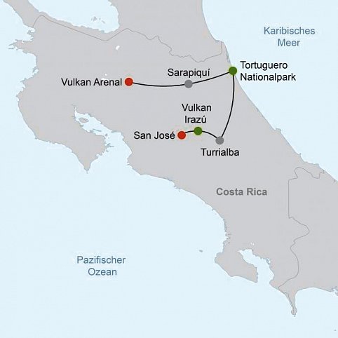 Geheimnisvolles Costa Rica: Vulkane und Regenwald