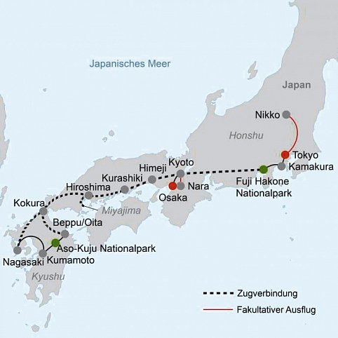 Japan intensiv - Honshu und Kyushu entdecken (nur Landprogramm)