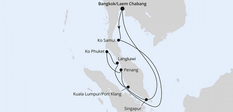 Thailand, Malaysia & Singapur mit AIDAstella