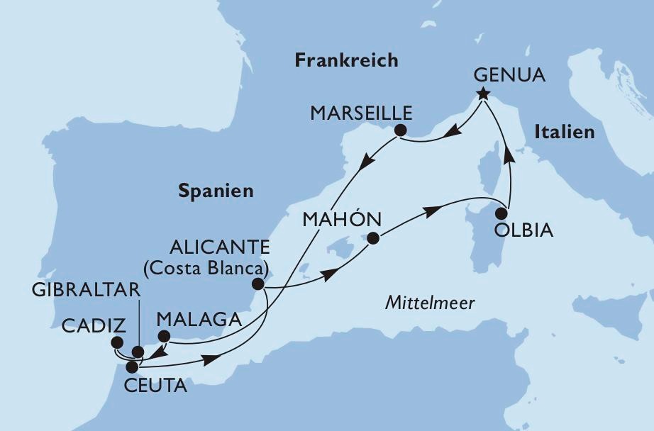 Westliches Mittelmeer – MSC Musica