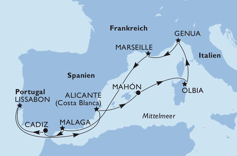 Westliches Mittelmeer – MSC Musica
