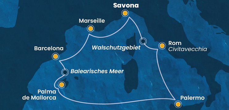 Italien, Frankreich, Spanien & Balearen mit Costa Toscana