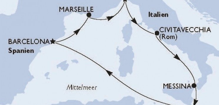 Italien, Malta, Spanien - MSC World Europa