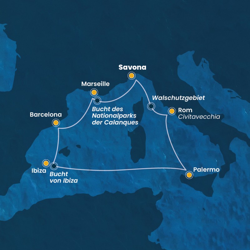 Westliches Mittelmeer mit Costa Smeralda