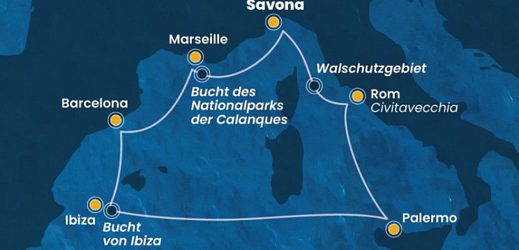 Westliches Mittelmeer mit Costa Smeralda