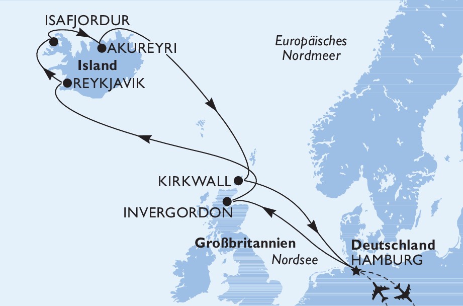 Isländische Höhepunkte mit MSC Preziosa