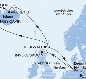 Isländische Höhepunkte mit MSC Preziosa