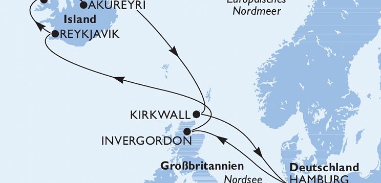Isländische Höhepunkte mit MSC Preziosa
