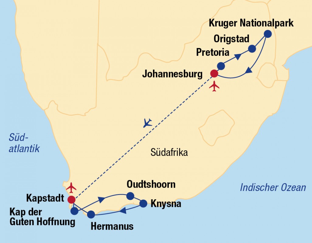 Rundreise Südafrika – Vom Kruger-Nationalpark zum Tafelberg