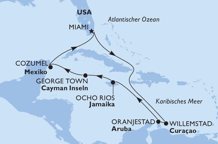 Miami & Karibik mit MSC Poesia