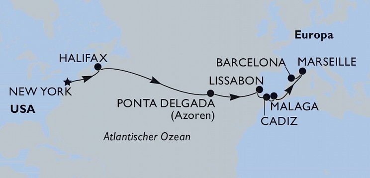 New York – Barcelona mit MSC Meraviglia
