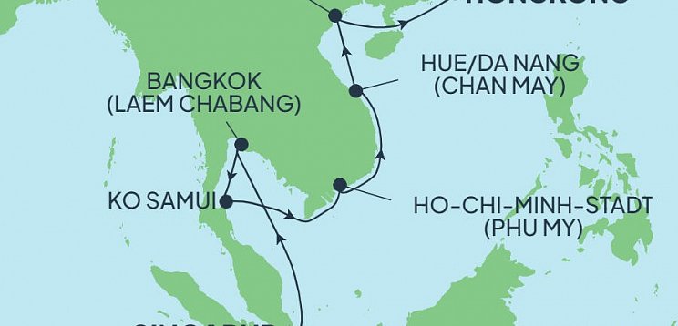 Singapur bis Hongkong mit Norwegian Jade