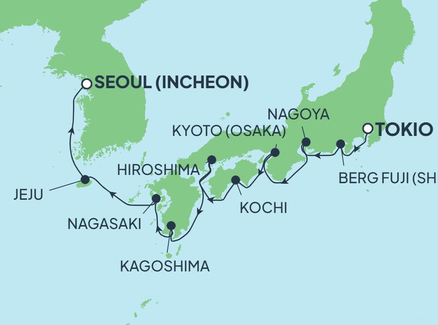 Japan & Südkorea mit Norwegian Jade