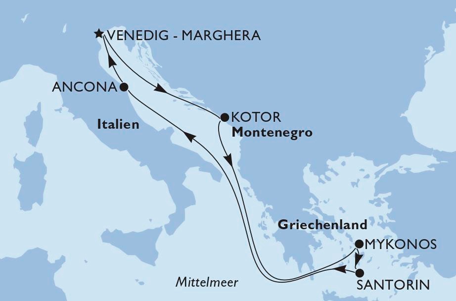 Venedig - Kykladen mit MSC Lirica