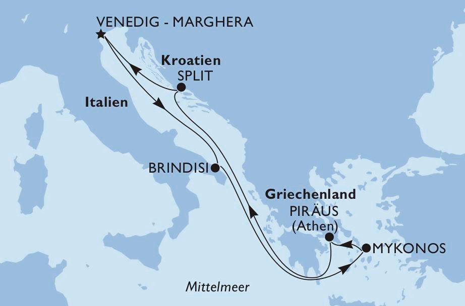 Östliches Mittelmeer & Griechenland mit MSC Armonia
