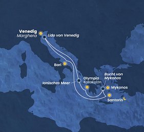 Östliches Mittelmeer mit Costa Deliziosa
