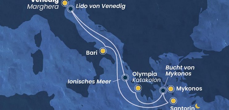 Östliches Mittelmeer mit Costa Deliziosa