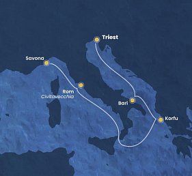 Minikreuzfahrt Triest-Savona mit Costa Deliziosa