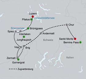 Höhepunkte der Schweiz - Grand Train Tour of Switzerland ab Luzern