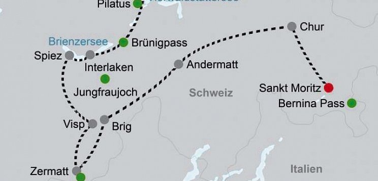 Höhepunkte der Schweiz - Grand Train Tour of Switzerland ab Luzern