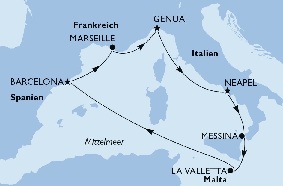 Westliches Mittelmeer mit MSC World Europa