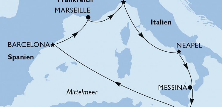 Westliches Mittelmeer mit MSC World Europa