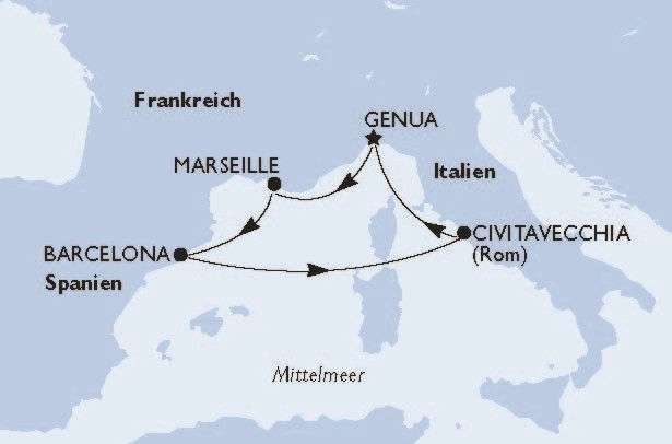 Westliches Mittelmeer mit MSC Magnifica