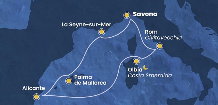 Italien, Frankreich, Spanien mit Costa Pacifica