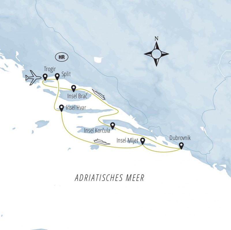 Blaue Reise – Kreuzfahrt zwischen 1000 Inseln ab/bis Trogir