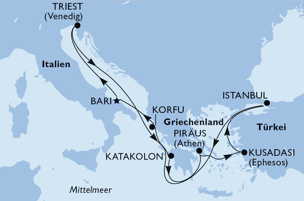 Östliches Mittelmeer & Türkei mit MSC Fantasia
