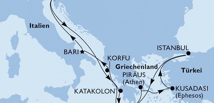 Östliches Mittelmeer & Türkei mit MSC Fantasia