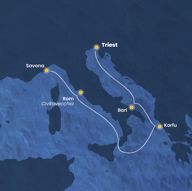 Minikreuzfahrt Triest-Savona mit Costa Deliziosa